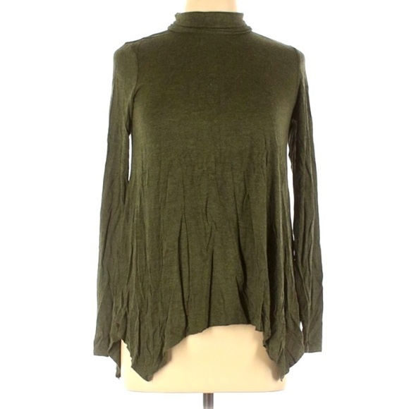 American Eagle soft sexy long sleeve high neck Olive green medium relaxed - Picture 1 of 5